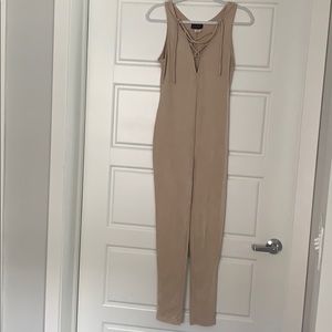 Hot Miami Styles Suede Jumpsuit